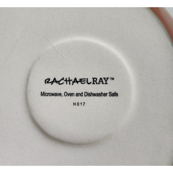 Rachael Ray 14” Ceramic Divided Baker / Server Oval Dish Handles Orange H017 - Picture 3 of 3